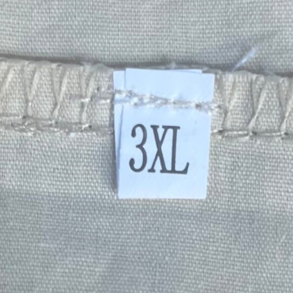 Long Sleeve Button Henley Shirt Womens 3XL Beige - Picture 5 of 5